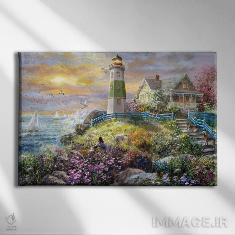 تابلو تماشای غروب خورشید اثر نیکی بومه - نمای روبهرو روی دیوار