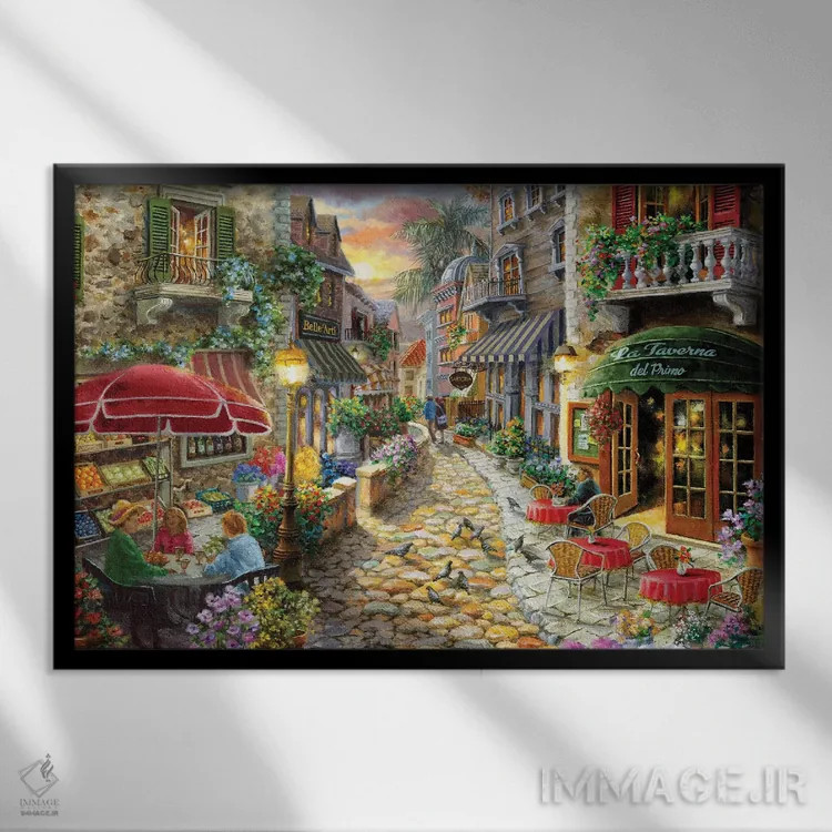 تابلو اوایل عصر در آولا اثر نیکی بومه - نمای قابدار مشکی