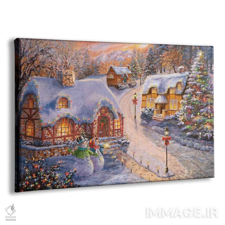 تابلو درخشش کلبهٔ زمستانی اثر نیکی بومه - نمای پرسپکتیو محصول