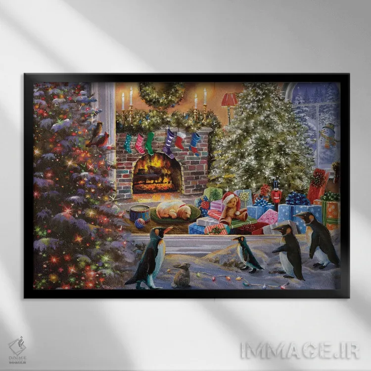 تابلو منظرهای جادویی به سوی کریسمس اثر نیکی بومه - نمای قابدار مشکی