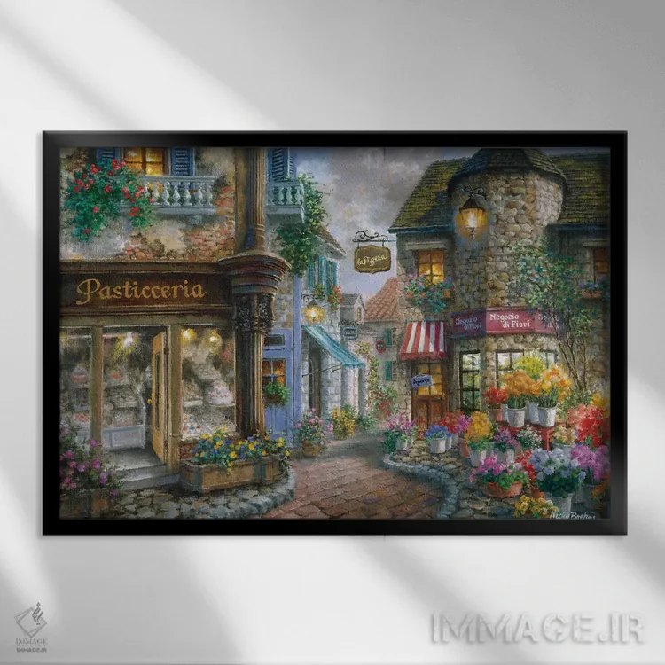 تابلو میدان زیبای بلا اثر نیکی بومه - نمای قابدار مشکی