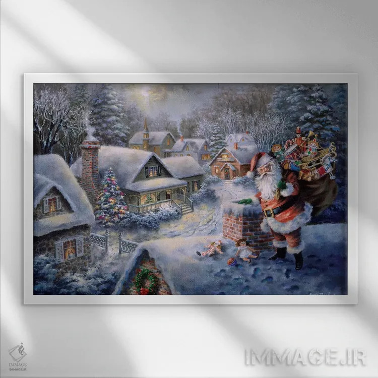 تابلو آوردن شادی و خوشبختی اثر نیکی بومه - نمای قابدار سفید