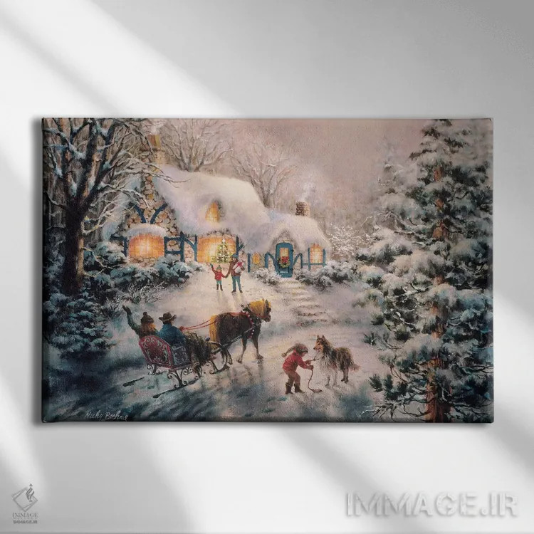 تابلو دیدار کریسمسی اثر نیکی بومه - نمای روبهرو روی دیوار