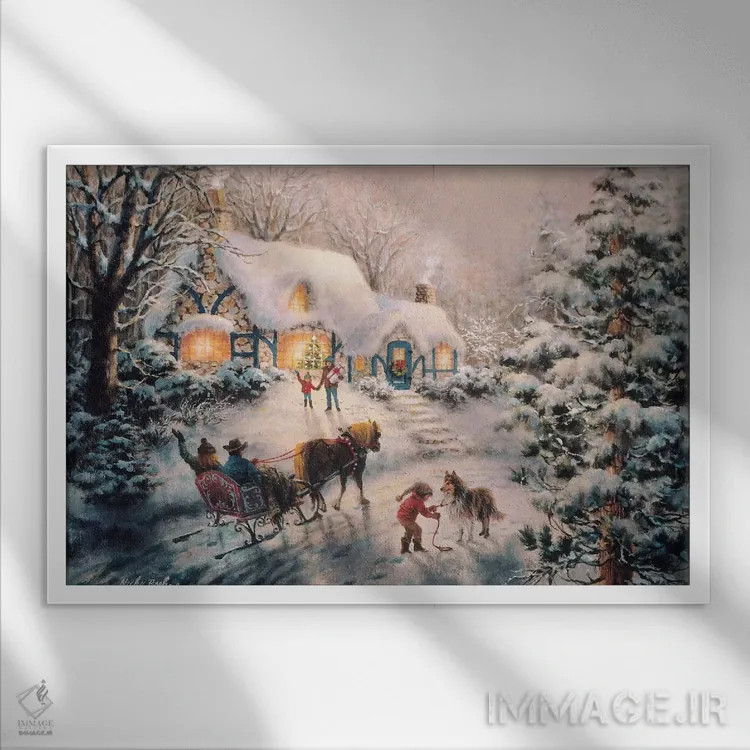 تابلو دیدار کریسمسی اثر نیکی بومه - نمای قابدار سفید