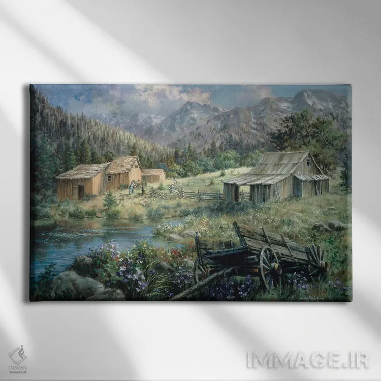 تابلو روستا اثر نیکی بومه - نمای روبهرو روی دیوار