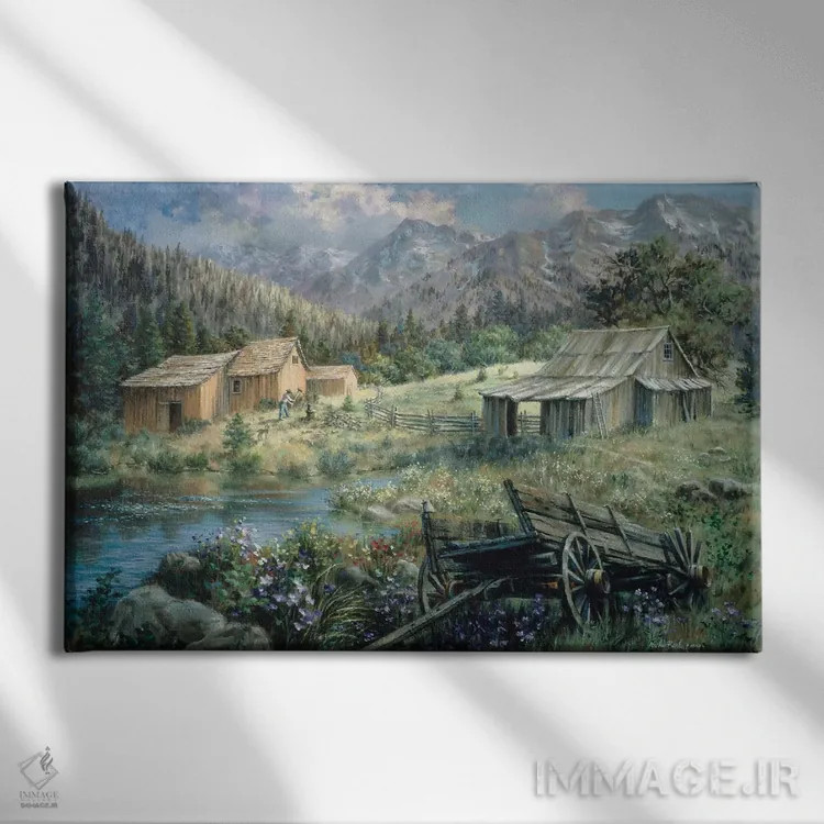 تابلو روستا اثر نیکی بومه - نمای روبهرو روی دیوار