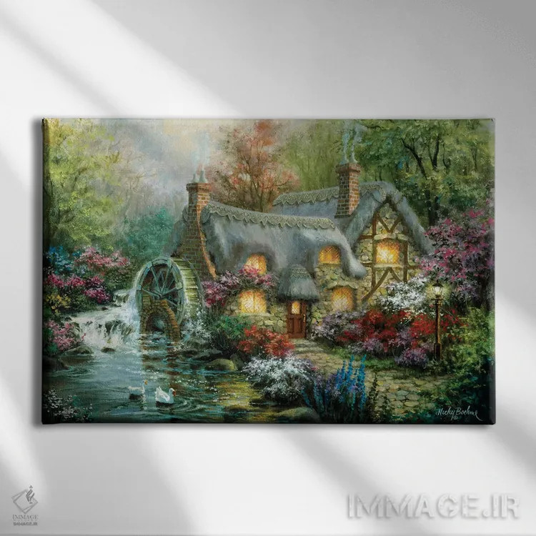 تابلو اقامتگاه روستایی اثر نیکی بومه - نمای روبهرو روی دیوار