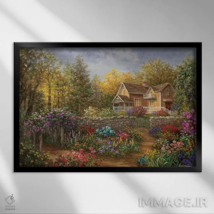 تابلو مسیر رنگین اثر نیکی بومه - نمای قابدار مشکی