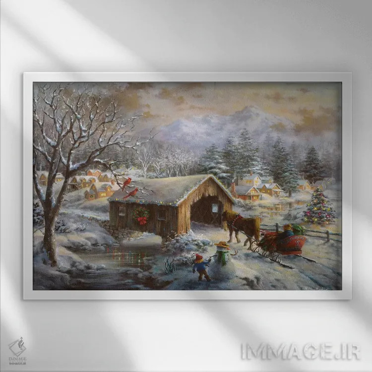 تابلو پل پوشیده اثر نیکی بومه - نمای قابدار سفید