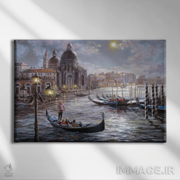تابلو گراند کانال ونیز (ایتالیا) اثر نیکی بومه - نمای روبهرو روی دیوار