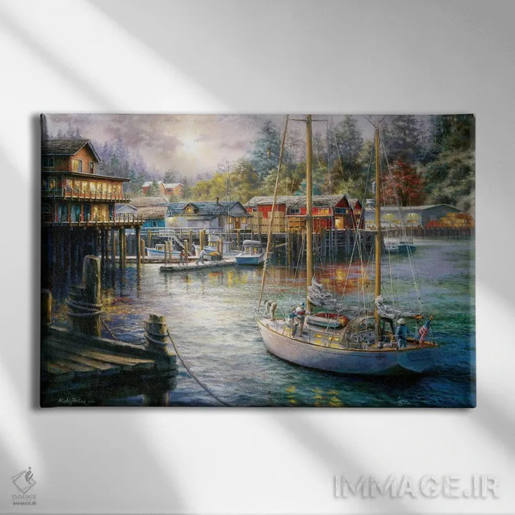 تابلو بندر اثر نیکی بومه - نمای روبهرو روی دیوار