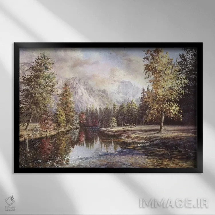 تابلو سیراهای بلند (کوهستان) اثر نیکی بومه - نمای قابدار مشکی