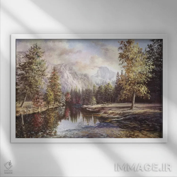 تابلو سیراهای بلند (کوهستان) اثر نیکی بومه - نمای قابدار سفید