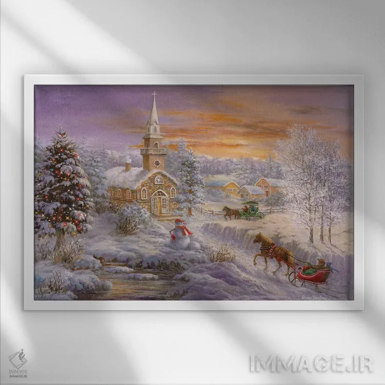 تابلو عبادت در تعطیلات اثر نیکی بومه - نمای قابدار سفید