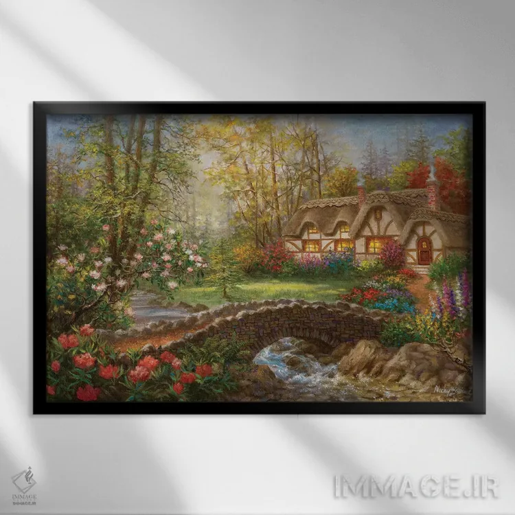 تابلو خانهٔ عزیز من اثر نیکی بومه - نمای قابدار مشکی