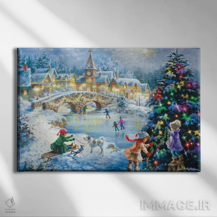 تابلو جشن شاد اثر نیکی بومه - نمای روبهرو روی دیوار