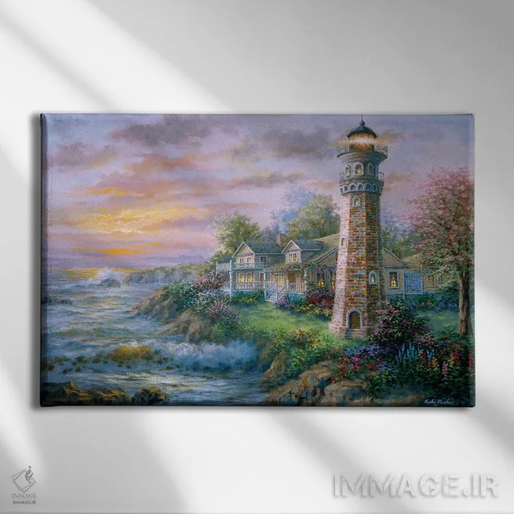 تابلو پناهگاه فانوس دریایی دو اثر نیکی بومه - نمای روبهرو روی دیوار