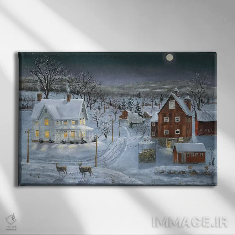 تابلو شب عاشقانه اثر باب فِر - نمای روبهرو روی دیوار