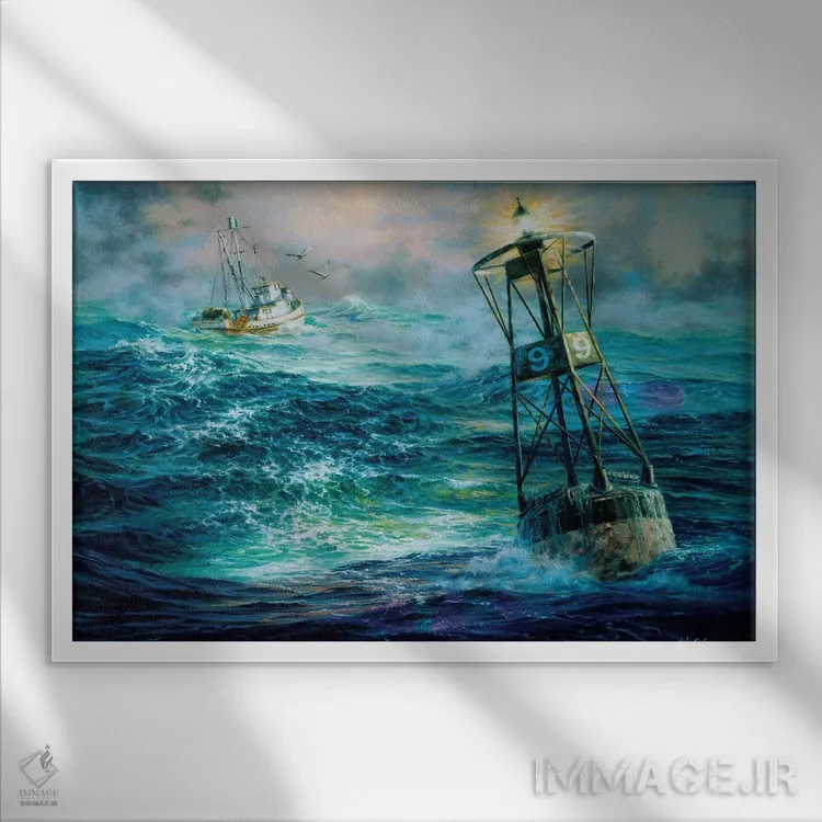 تابلو نزدیک خانه اثر نیکی بومه - نمای قابدار سفید