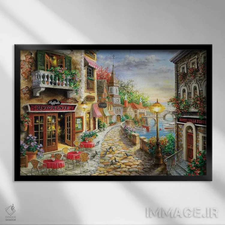 تابلو دعوت به شام اثر نیکی بومه - نمای قابدار مشکی