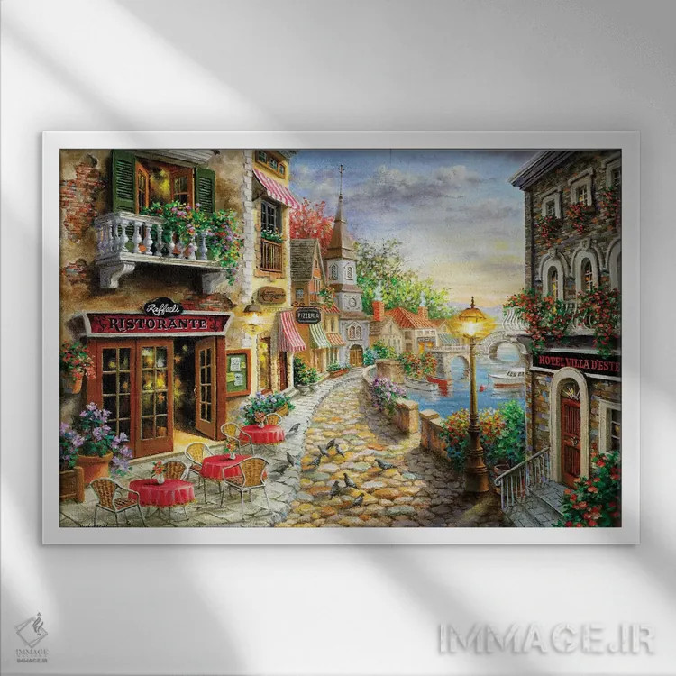 تابلو دعوت به شام اثر نیکی بومه - نمای قابدار سفید