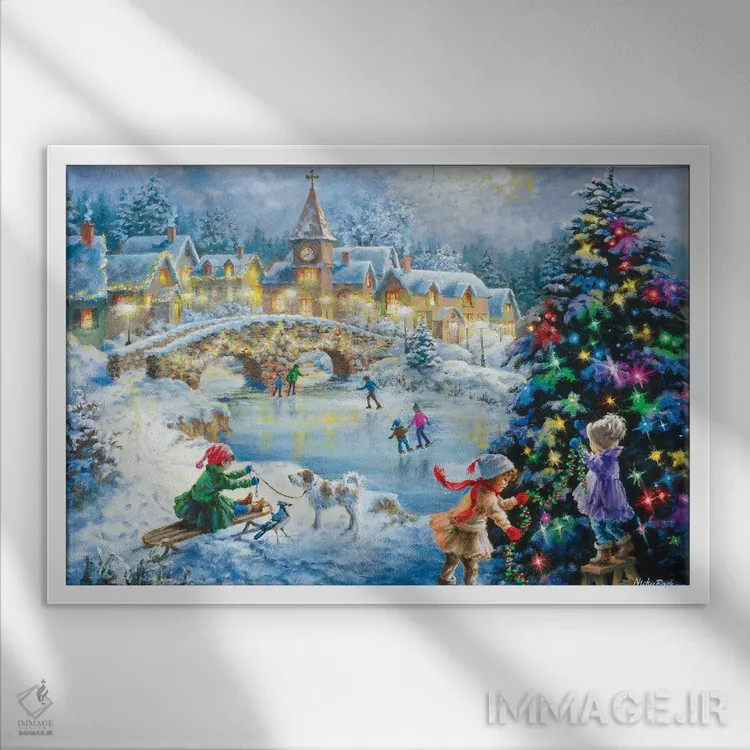 تابلو جشن شاد اثر نیکی بومه - نمای قابدار سفید