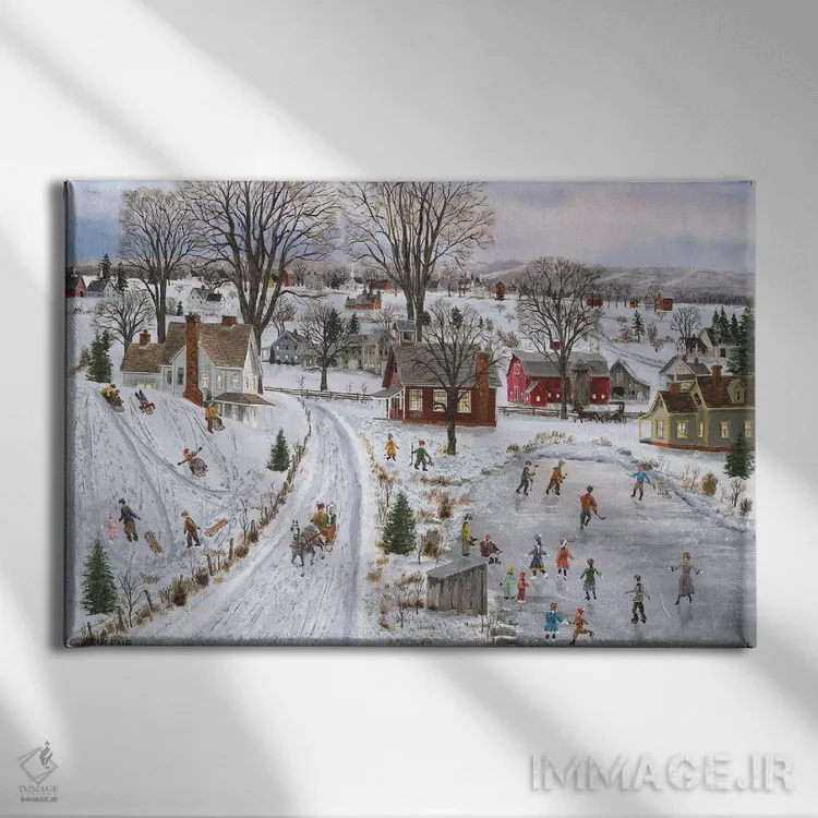 تابلو سورتمه و اسکیت اثر باب فِر - نمای روبهرو روی دیوار