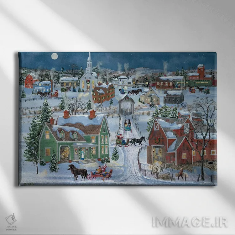تابلو بازگشت به خانه برای کریسمس اثر باب فِر - نمای روبهرو روی دیوار