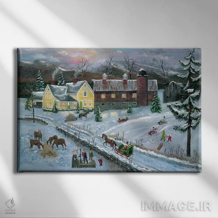 تابلو مزرعه در غروب اثر باب فِر - نمای روبهرو روی دیوار