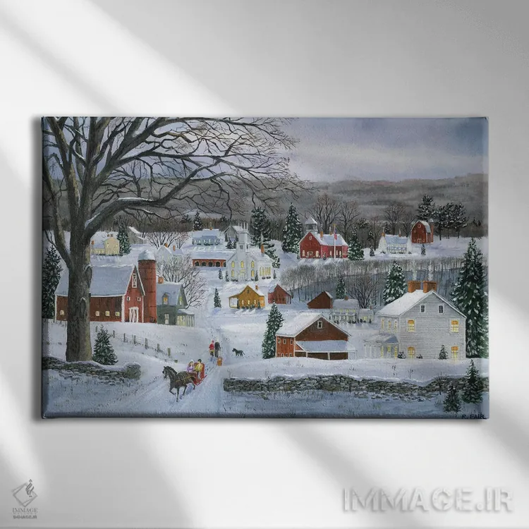 تابلو جادهٔ درهٔ آرام اثر باب فِر - نمای روبهرو روی دیوار