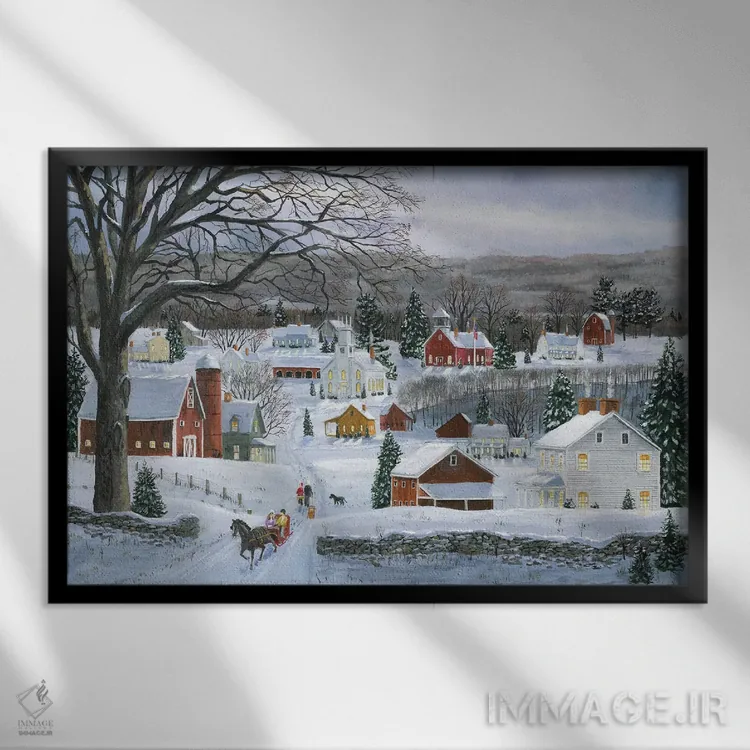 تابلو جادهٔ درهٔ آرام اثر باب فِر - نمای قابدار مشکی