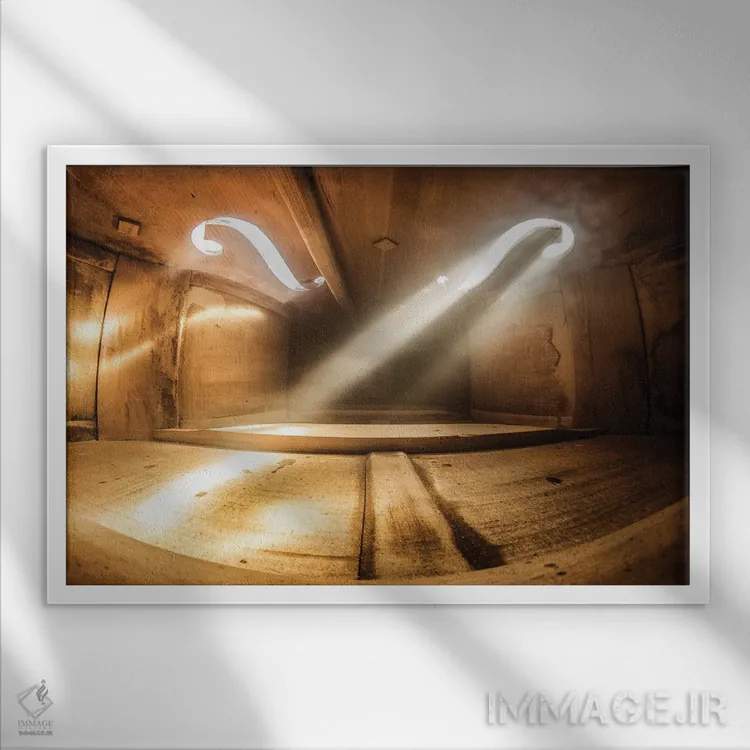 تابلو به موسیقی ایمان دارم اثر آدریان بوردَا - نمای قابدار سفید