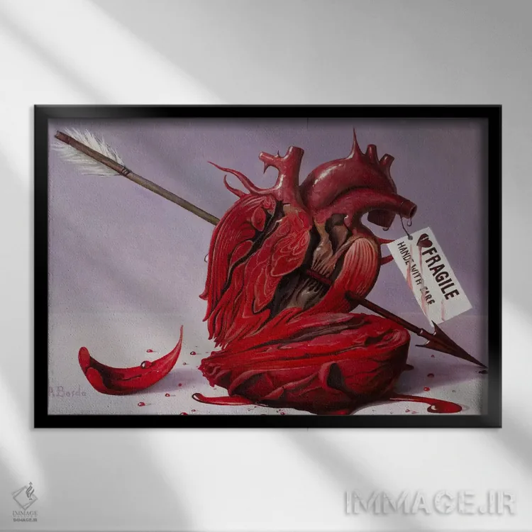 تابلو شکننده: با احتیاط حمل شود اثر آدریان بوردَا - نمای قابدار مشکی