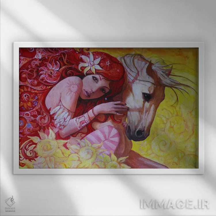 تابلو من فقط در روزهای آفتابی میشکفم اثر آدریان بوردَا - نمای قابدار سفید