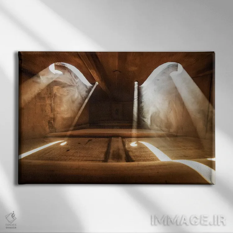 تابلو درون ویولن یک اثر آدریان بوردَا - نمای روبهرو روی دیوار