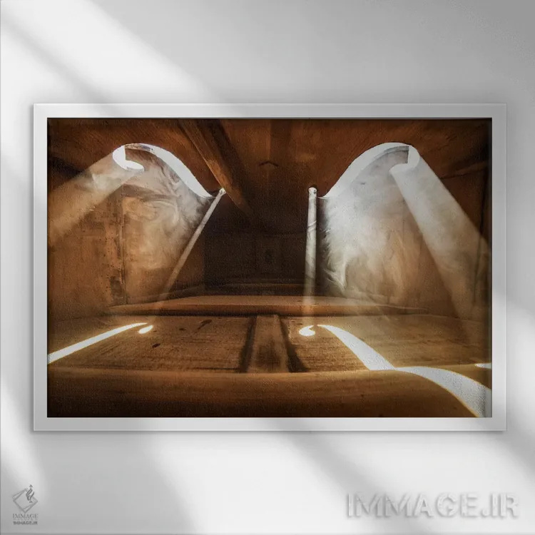 تابلو درون ویولن یک اثر آدریان بوردَا - نمای قابدار سفید