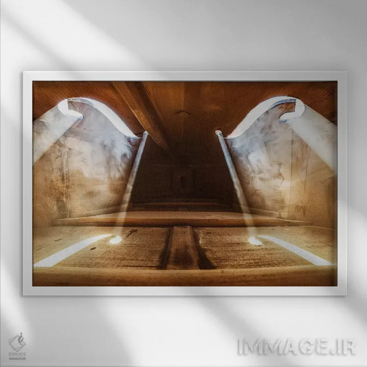 تابلو درون ویولن دو اثر آدریان بوردَا - نمای قابدار سفید