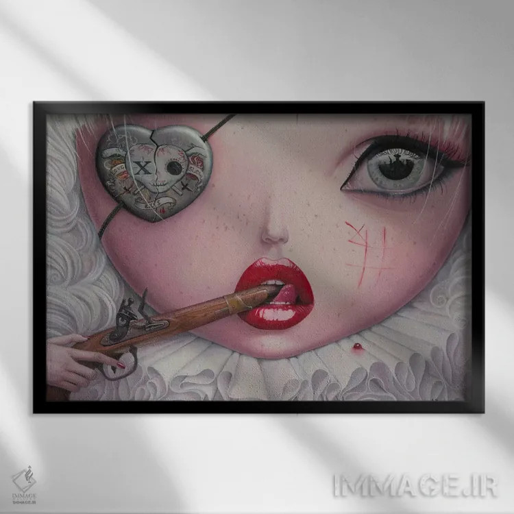 تابلو عشق آهسته میکشد چهار اثر آدریان بوردَا - نمای قابدار مشکی