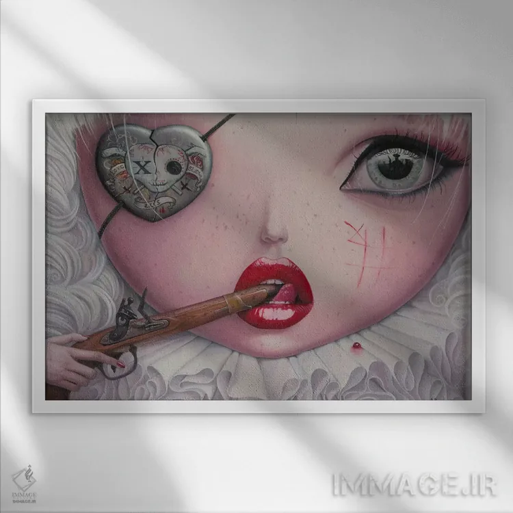 تابلو عشق آهسته میکشد چهار اثر آدریان بوردَا - نمای قابدار سفید