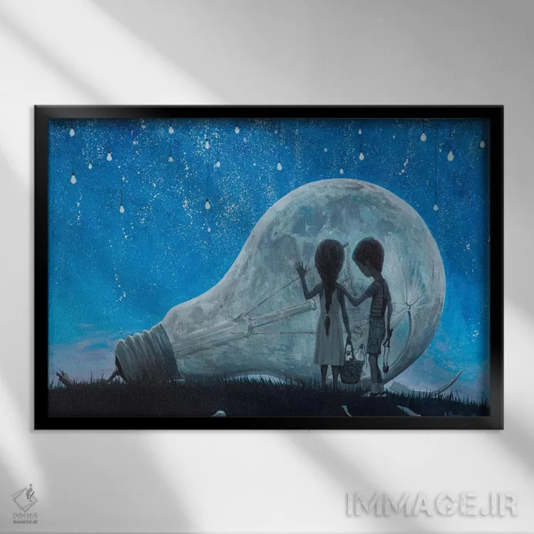 تابلو شبی که ماه را شکستیم اثر آدریان بوردَا - نمای قابدار مشکی