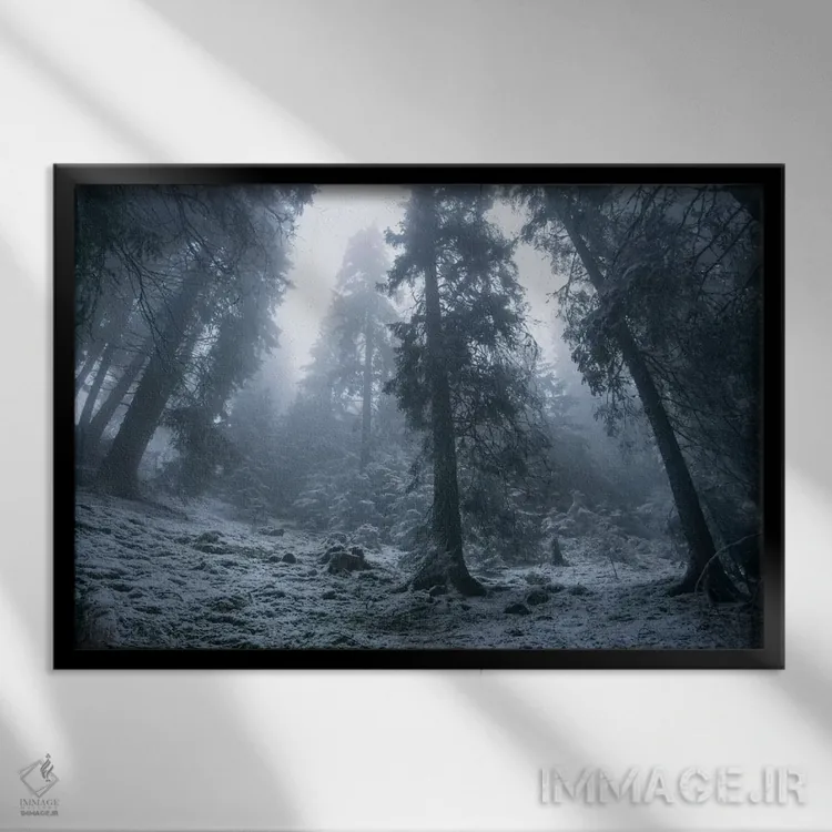 تابلو اولین برف اثر آدریان بوردَا - نمای قابدار مشکی