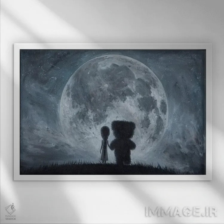 تابلو مرا به ماه ببر اثر آدریان بوردَا - نمای قابدار سفید