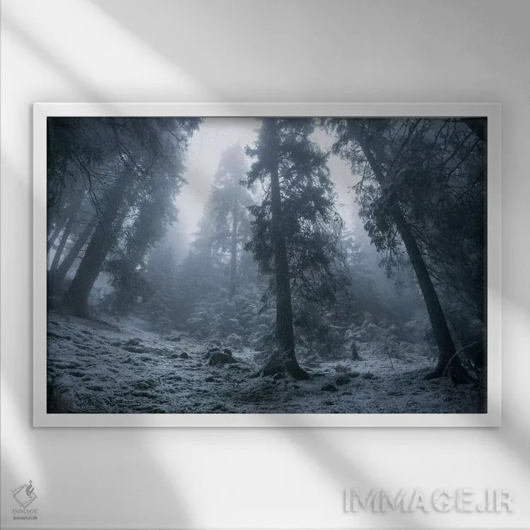 تابلو اولین برف اثر آدریان بوردَا - نمای قابدار سفید