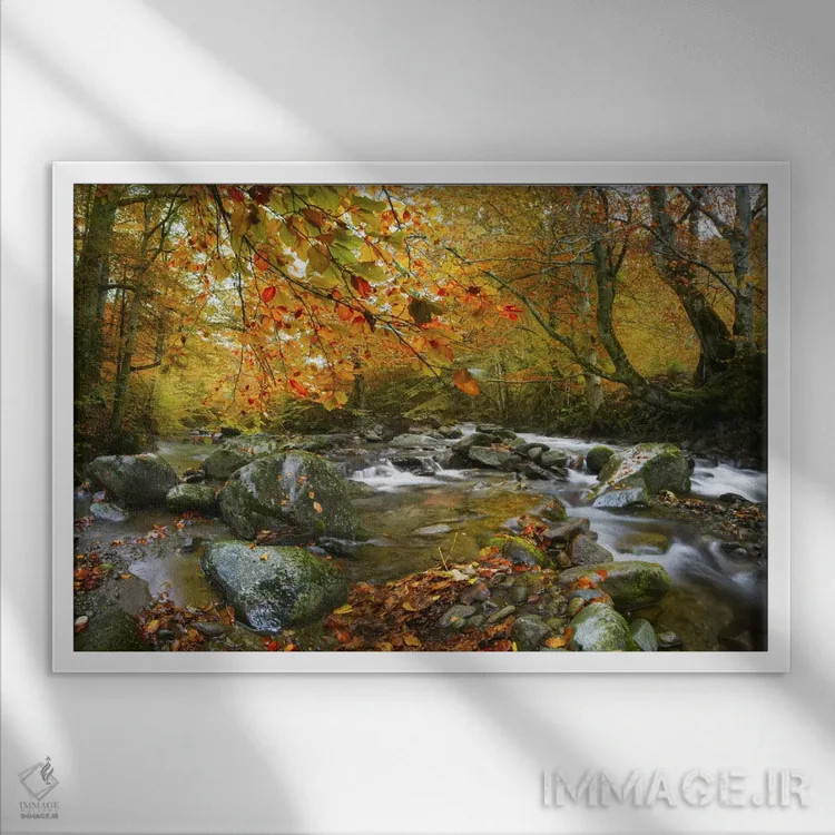 تابلو رودخانه زنگزده اثر آدریان بوردَا - نمای قابدار سفید