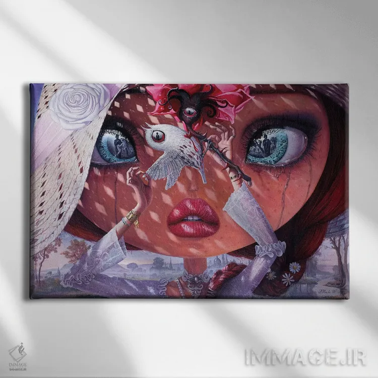 تابلو لالاییِ قلب اثر آدریان بوردَا - نمای روبهرو روی دیوار