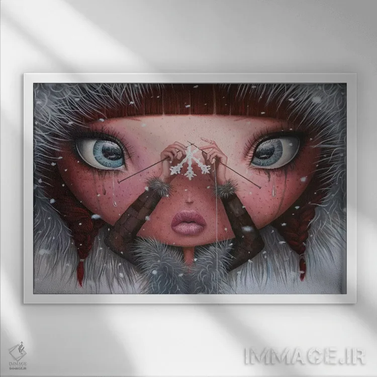 تابلو هرگز دوباره روی من ذوب نخواهی شد اثر آدریان بوردَا - نمای قابدار سفید