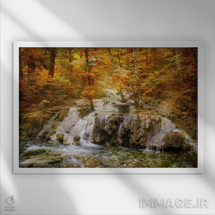 تابلو حال و هوای پاییزی اثر آدریان بوردَا - نمای قابدار سفید