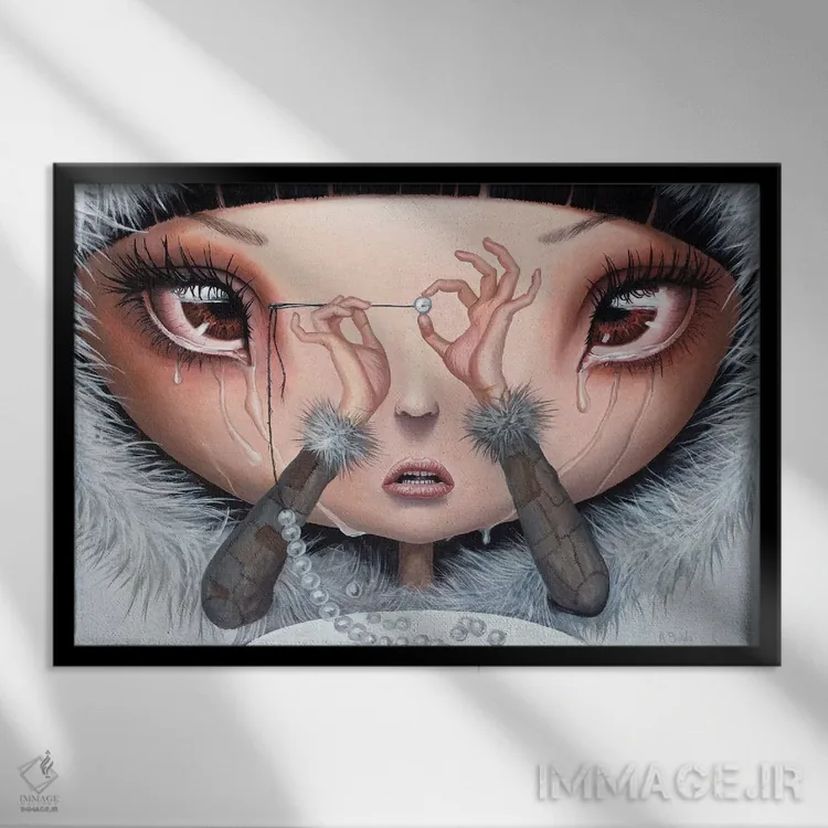 تابلو اندوه تنها دارایی من است اثر آدریان بوردَا - نمای قابدار مشکی