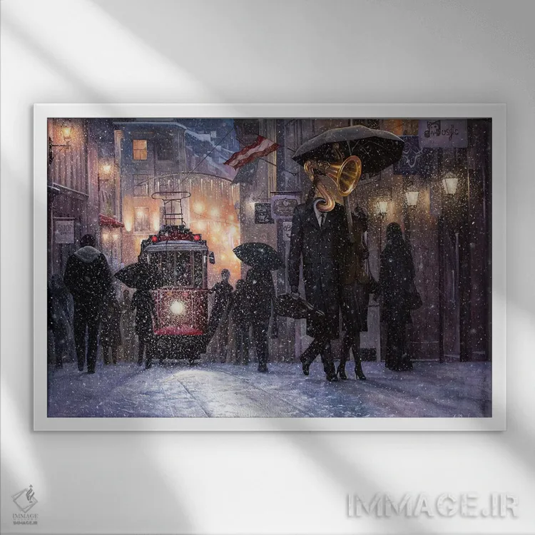 تابلو بازگشت از کنسرت اثر آدریان بوردَا - نمای قابدار سفید