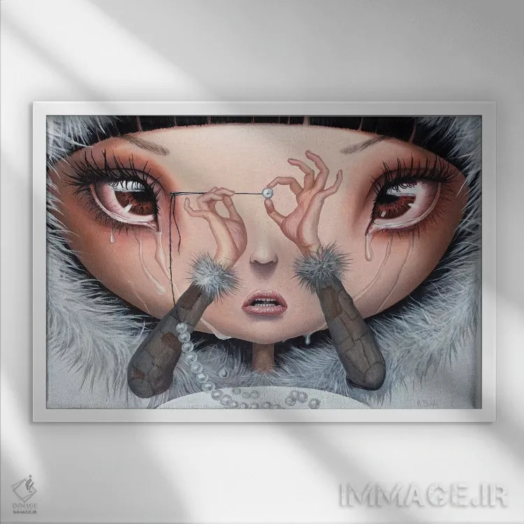 تابلو اندوه تنها دارایی من است اثر آدریان بوردَا - نمای قابدار سفید